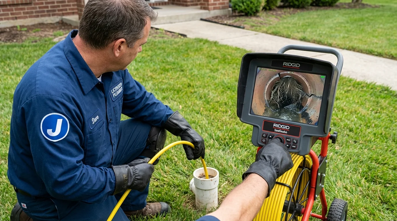 Sewer camera inspection being performed by Johns Plumbing LLC in Mart